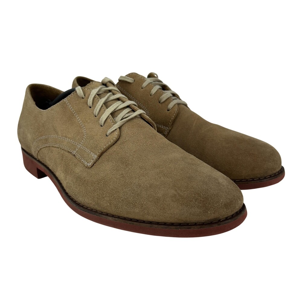 Cole Haan Shoes Mens Size 13 Beige Suede Derby Oxford Dress Round Toe C08557